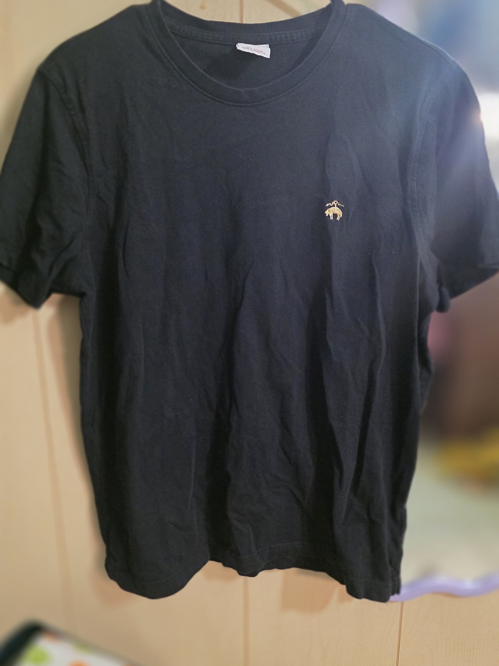 Brooks Brothers Black Short-Sleeve Crewneck T-Shirt with Embroidered Logo Large
